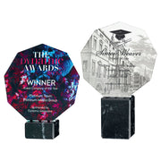 White Sublimation Plaque On Black Marble Base by Legacy Outfitters