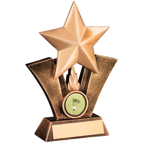 BRZ/GOLD GENERIC STAR WITH BADMINTON INSERT WITH PLATE