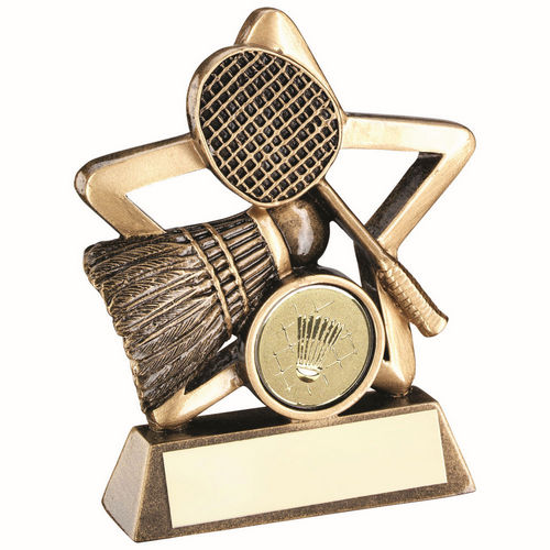 Brz/Gold Badminton Mini Star With Plate (1in Centre) - 95mm by Legacy Outfitters