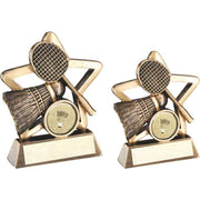 Brz/Gold Badminton Mini Star With Plate (1in Centre) by Legacy Outfitters