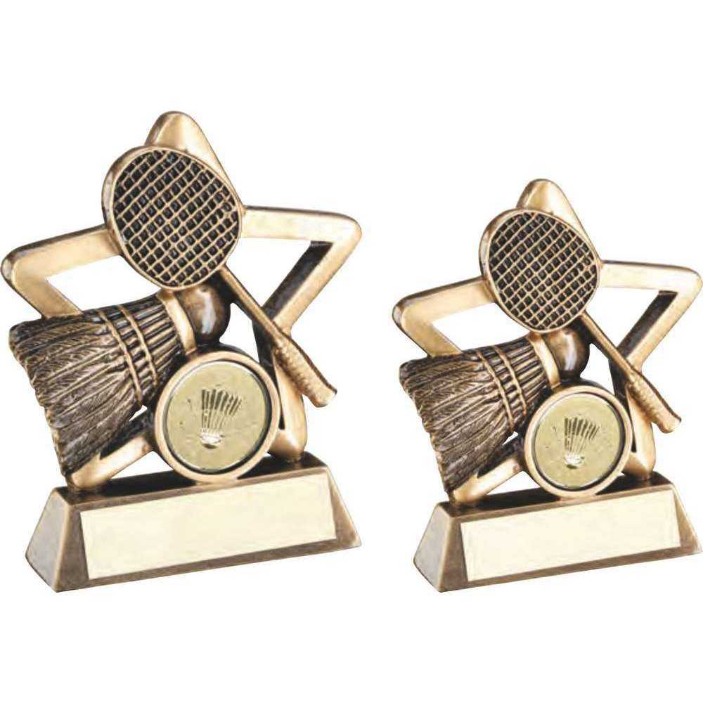 Brz/Gold Badminton Mini Star With Plate (1in Centre) by Legacy Outfitters