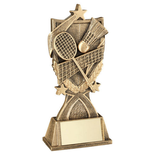 Brz/Gold Badminton 3 Star Wreath Series With Plate - 140mm by Legacy Outfitters