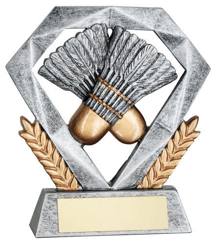 PEW/GOLD BADMINTON MINI DIAMOND WITH PLATE - 4in