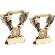 Brz/Gold Badminton Mini Cup With Plate (1in Centre) by Legacy Outfitters