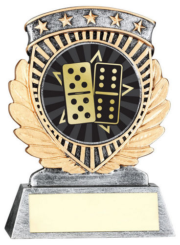 Pew/Gold 5 Star Holder With Vinyl Dominoes Insert & Plate - 95mm by Legacy Outfitters