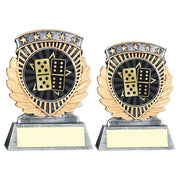 Pew/Gold 5 Star Holder With Vinyl Dominoes Insert & Plate by Legacy Outfitters