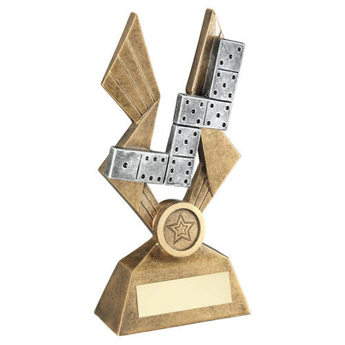 Brz/Pew/Gold Dominoes On Pointed Backdrop With Plate (1in Centre) - 152mm by Legacy Outfitters