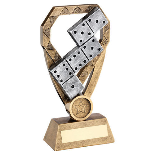 Brz/Pew/Gold Dominoes On Diamond With Plate (1in Centre) - 152mm by Legacy Outfitters
