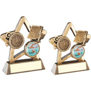 Brz/Gold Swimming Mini Star With Plate (1in Centre) by Legacy Outfitters