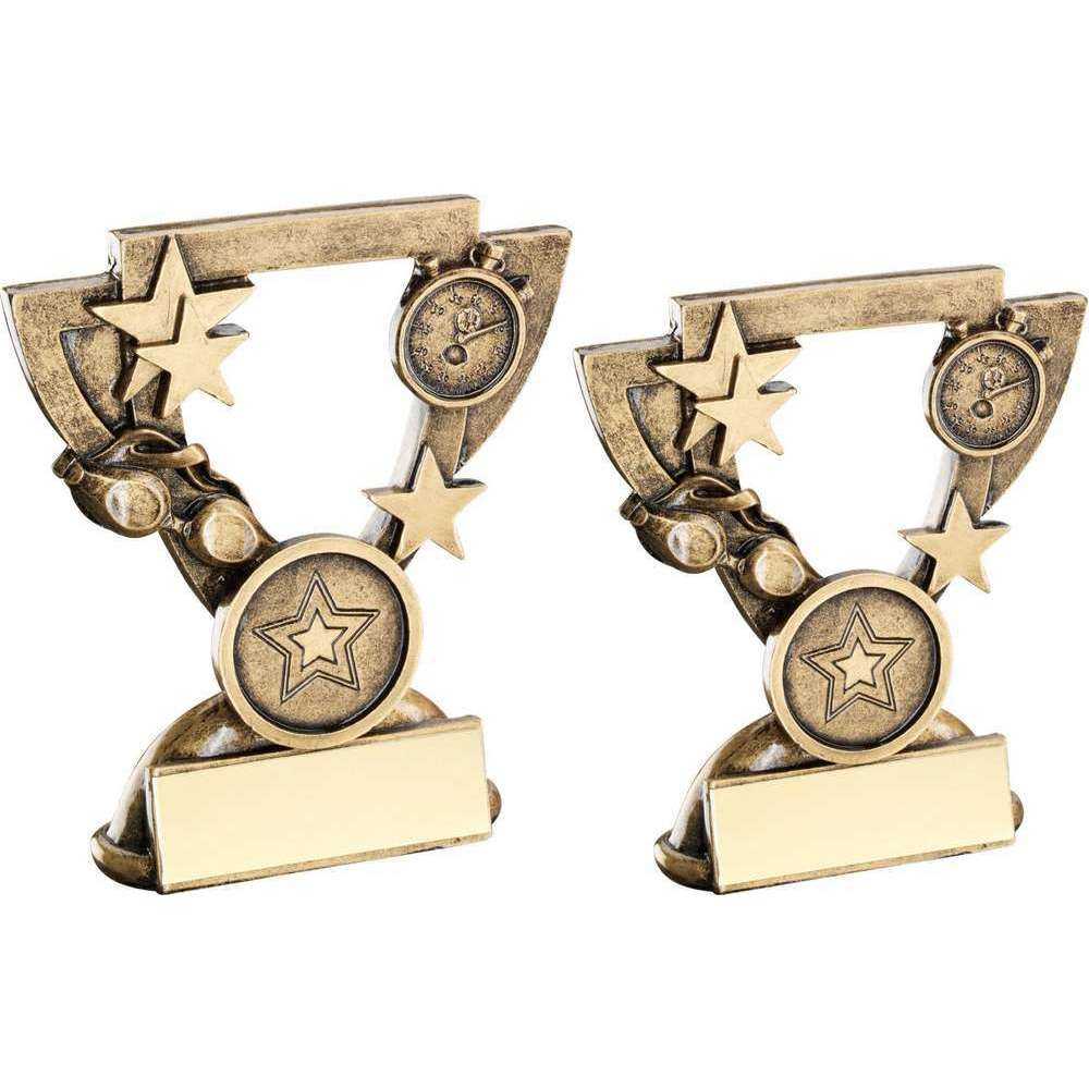 Brz/Gold Swimming Mini Cup With Plate (1in Centre) by Legacy Outfitters