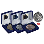 Blue Velvet Box And 60mm Medal Swimming by Legacy Outfitters
