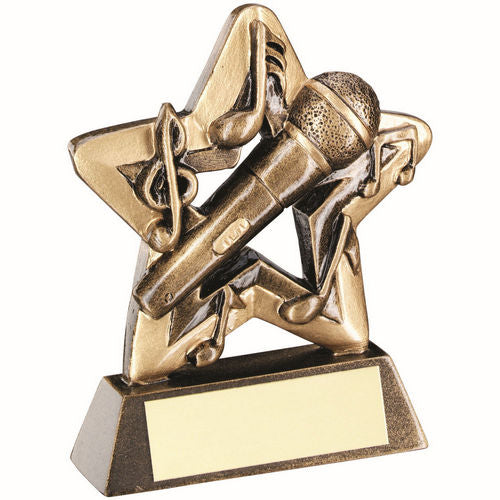 BRZ/GOLD MUSIC MINI STAR WITH PLATE - 3.75in