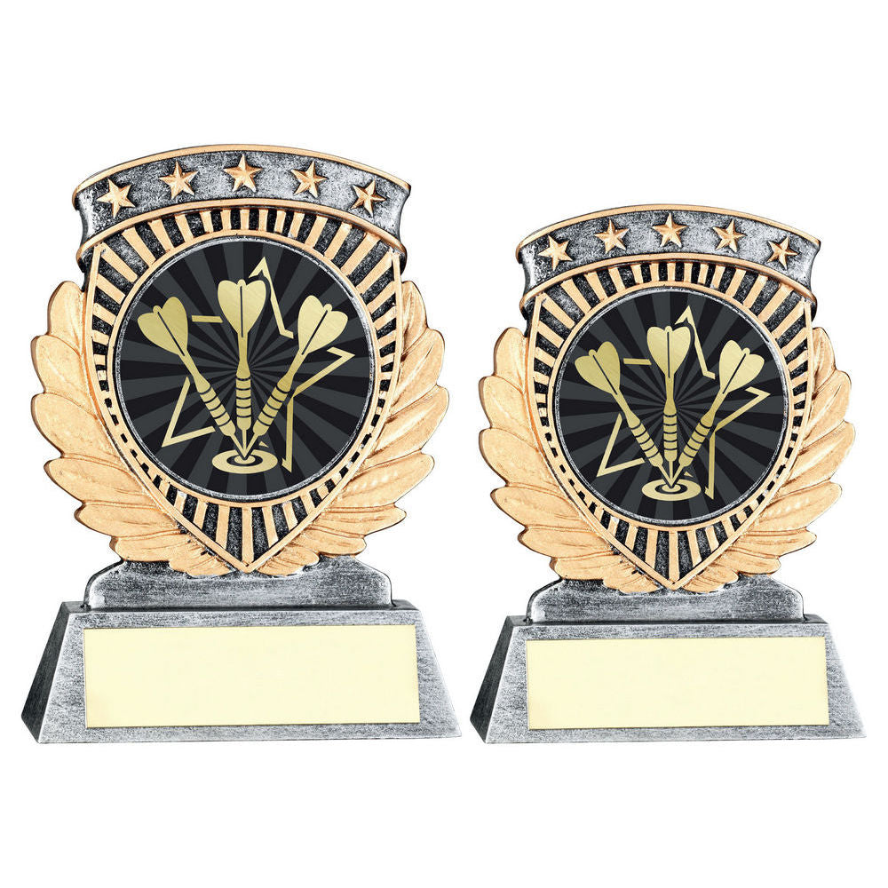 Pew/Gold 5 Star Holder With Vinyl Darts Insert & Plate by Legacy Outfitters