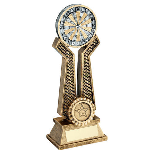 Brz/Pew/Gold Dart Board On Twin Prongs With Plate (1in Centre) - 152mm by Legacy Outfitters