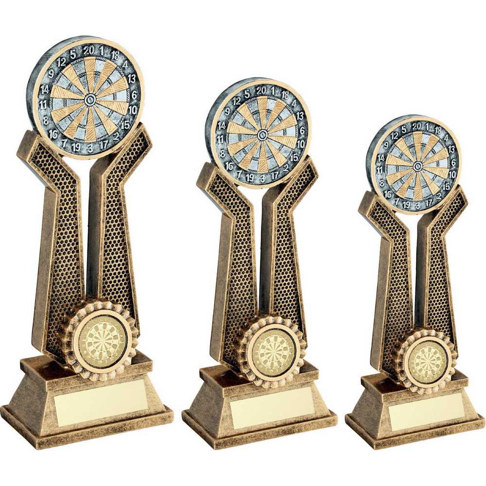 Brz/Pew/Gold Dart Board On Twin Prongs With Plate (1in Centre) by Legacy Outfitters