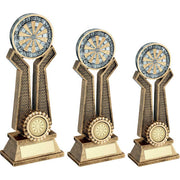 Brz/Pew/Gold Dart Board On Twin Prongs With Plate (1in Centre) by Legacy Outfitters