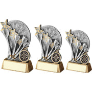 Pew/Gold Dartboard With Darts On Brz Base With Plate (1in Cen) by Legacy Outfitters