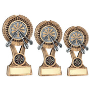 Brz/Gold/Pew Darts Round Wreath On V Riser With Plate (1in Cen) by Legacy Outfitters