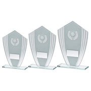 White/Silver Glass Shield Plaque With Darts Insert & Plate by Legacy Outfitters