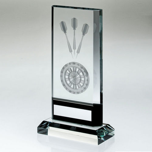 Clear/Black Glass With Lasered Darts Image And Plate (15mm Thick) - 171mm by Legacy Outfitters