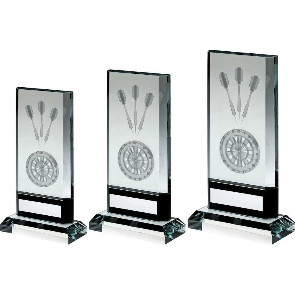 Clear/Black Glass With Lasered Darts Image And Plate (15mm Thick) by Legacy Outfitters