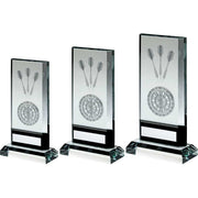 Clear/Black Glass With Lasered Darts Image And Plate (15mm Thick) by Legacy Outfitters