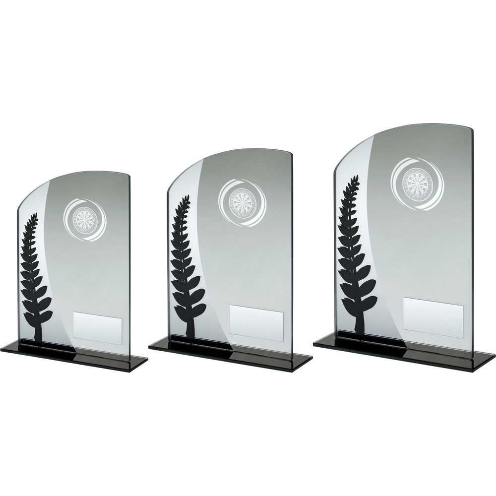 Jade Glass Plaque With Black/Silver Detail With Darts Insert And Plate by Legacy Outfitters