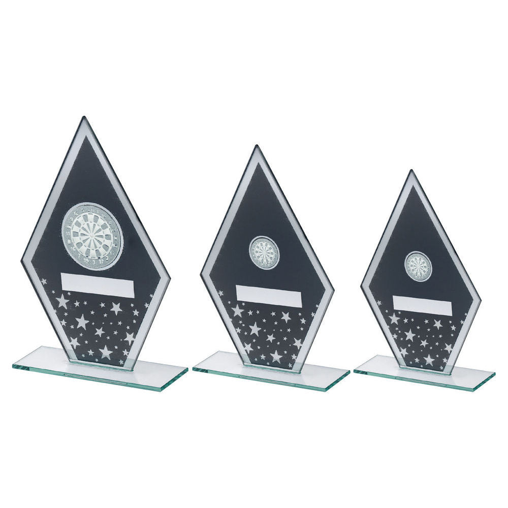 Grey/Silver Printed Glass Diamond With Darts Centre And Plate by Legacy Outfitters