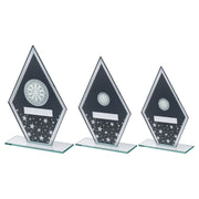 Grey/Silver Printed Glass Diamond With Darts Centre And Plate by Legacy Outfitters
