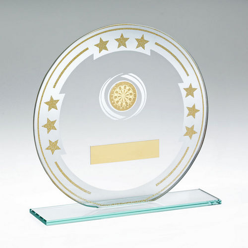 Jade/Silver/Gold Round Glass With Darts Insert And Plate - 140mm by Legacy Outfitters