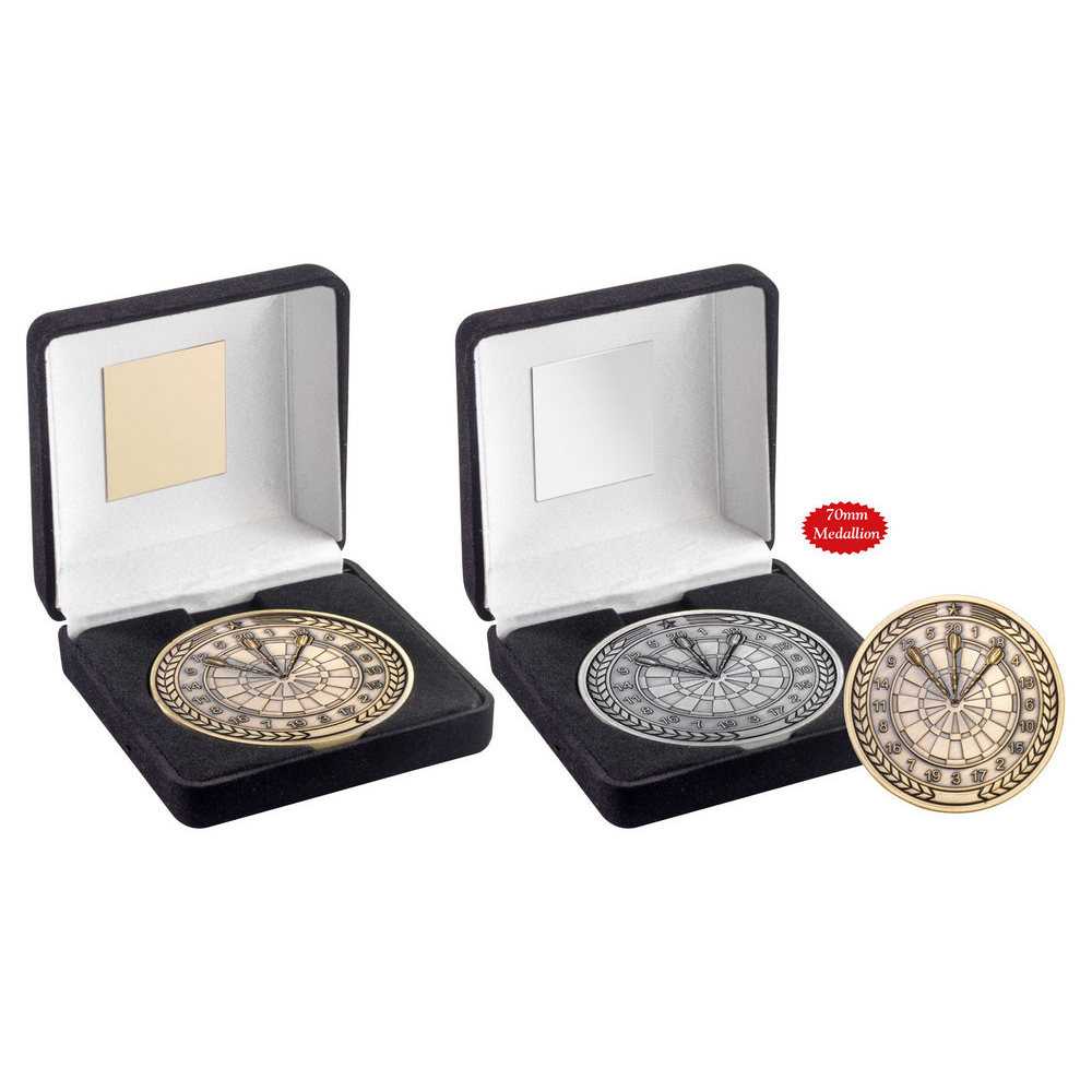 Black Velvet Box And 70mm Medallion Darts by Legacy Outfitters