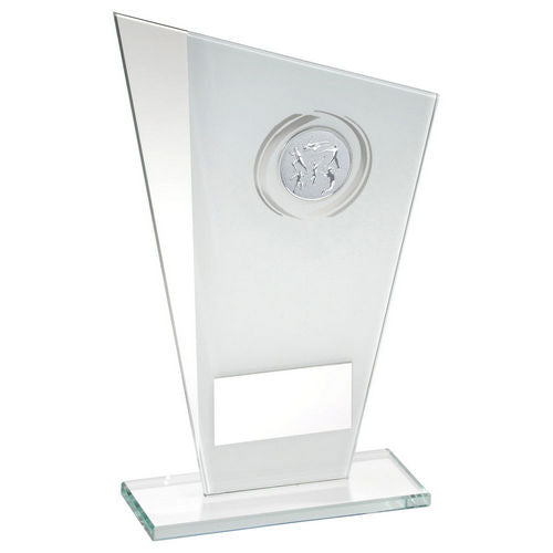 White/Silver Printed Glass Plaque With Multi Athletics Insert And Plate - 203mm by Legacy Outfitters