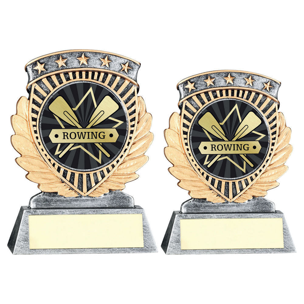 Pew/Gold 5 Star Holder With Vinyl Rowing Insert & Plate by Legacy Outfitters