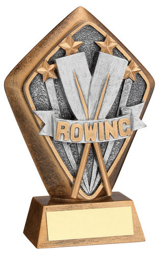 BRZ/GOLD DIAMOND HOLDER WITH ROWING DISC WITH PLATE - 5.25in
