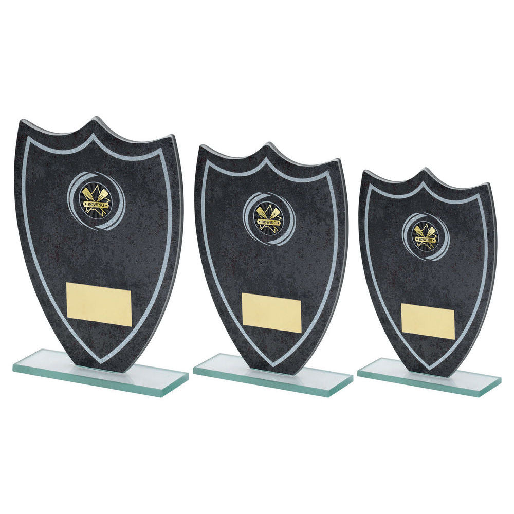 Stone Effect Glass Shield With Vinyl Rowing Insert And Plate by Legacy Outfitters