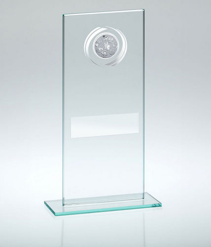JADE/SILVER GLASS WITH DOG INSERT AND PLATE