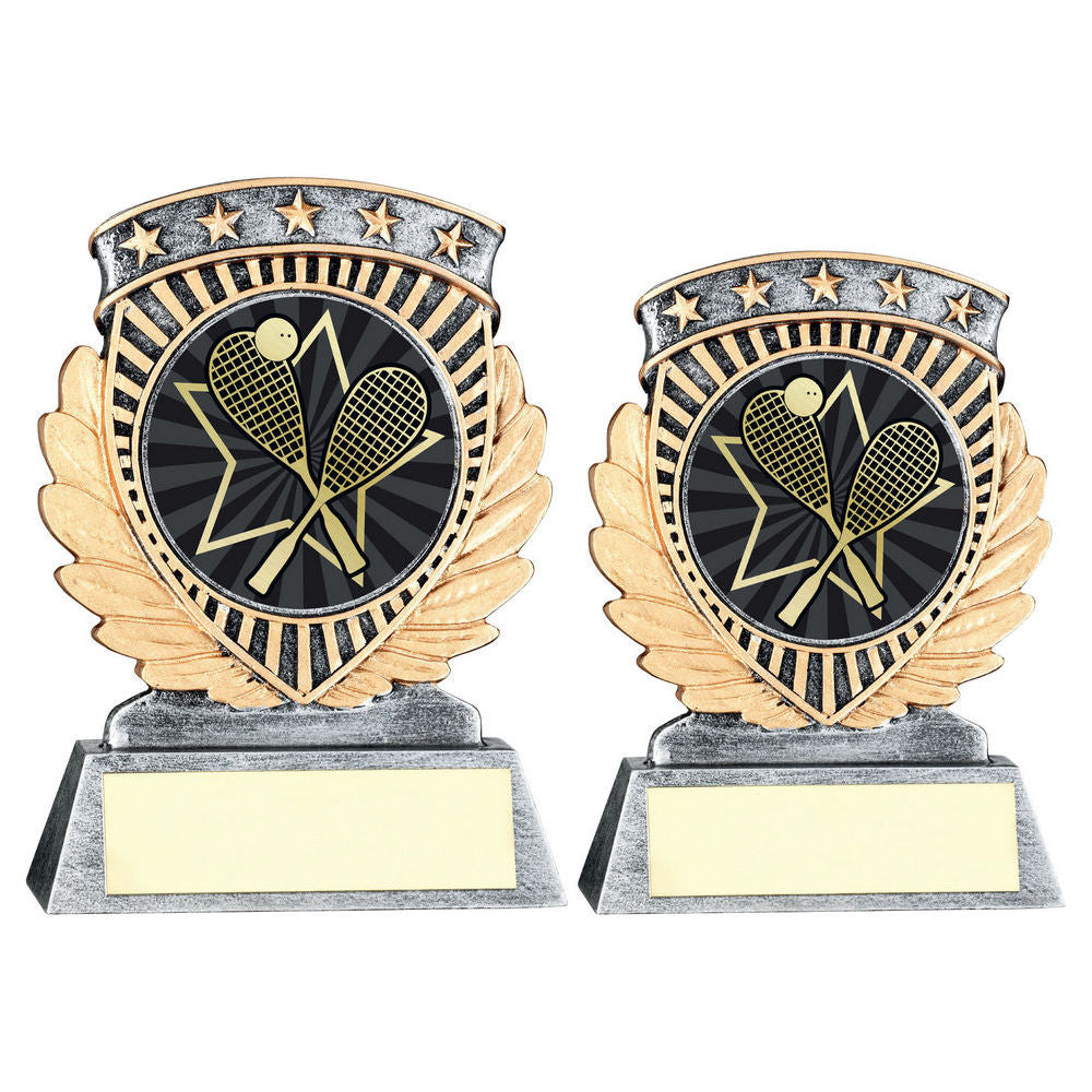 Pew/Gold 5 Star Holder With Vinyl Squash Insert & Plate by Legacy Outfitters