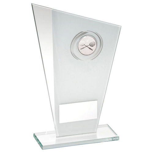 White/Silver Printed Glass Plaque With Squash Insert With Plate - 203mm by Legacy Outfitters