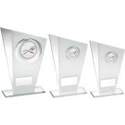 White/Silver Printed Glass Plaque With Squash Insert With Plate by Legacy Outfitters