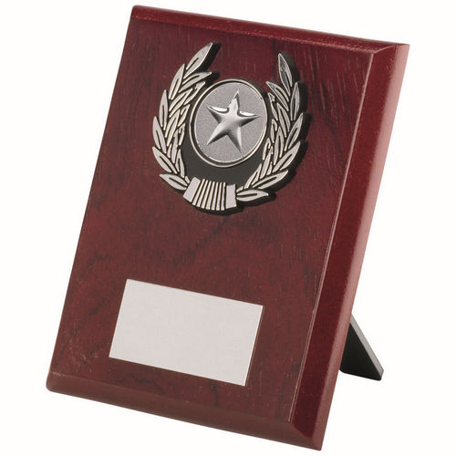 Rosewood Plaque And Silver Trim Assembled Trophy (1in Centre) - 102mm by Legacy Outfitters