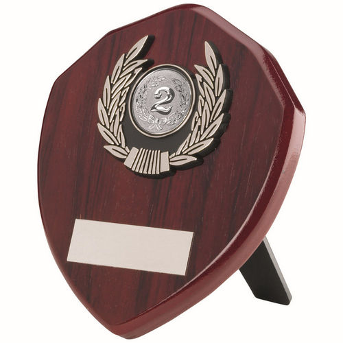 Rosewood Shield And Silver Trim Assembled Trophy (1in Centre) - 102mm by Legacy Outfitters