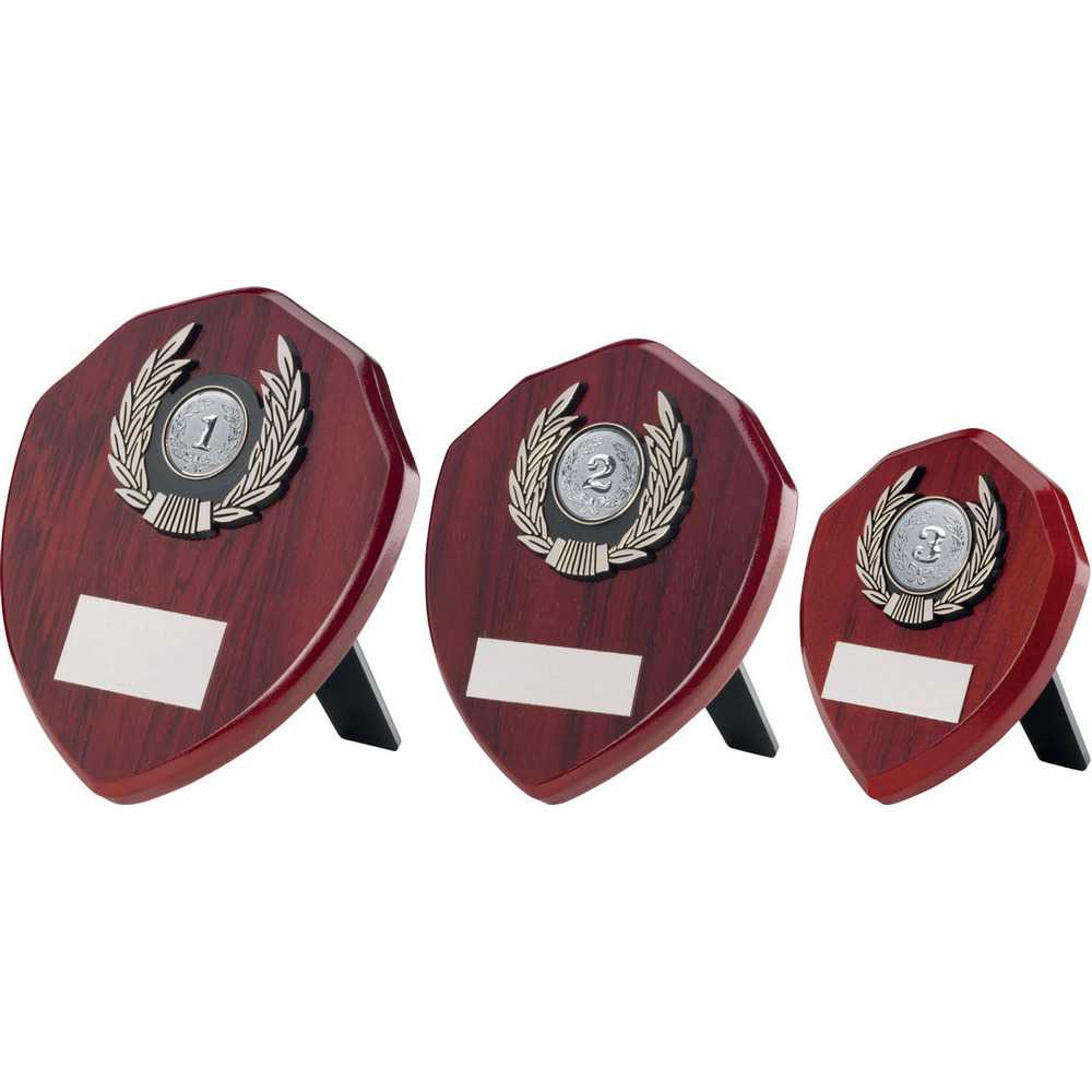 Rosewood Shield And Silver Trim Assembled Trophy (1in Centre) by Legacy Outfitters