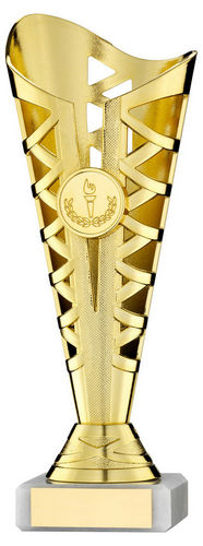 Gold Plastic Titan Cup Assembled On Marble (1in Cen) - 222mm by Legacy Outfitters