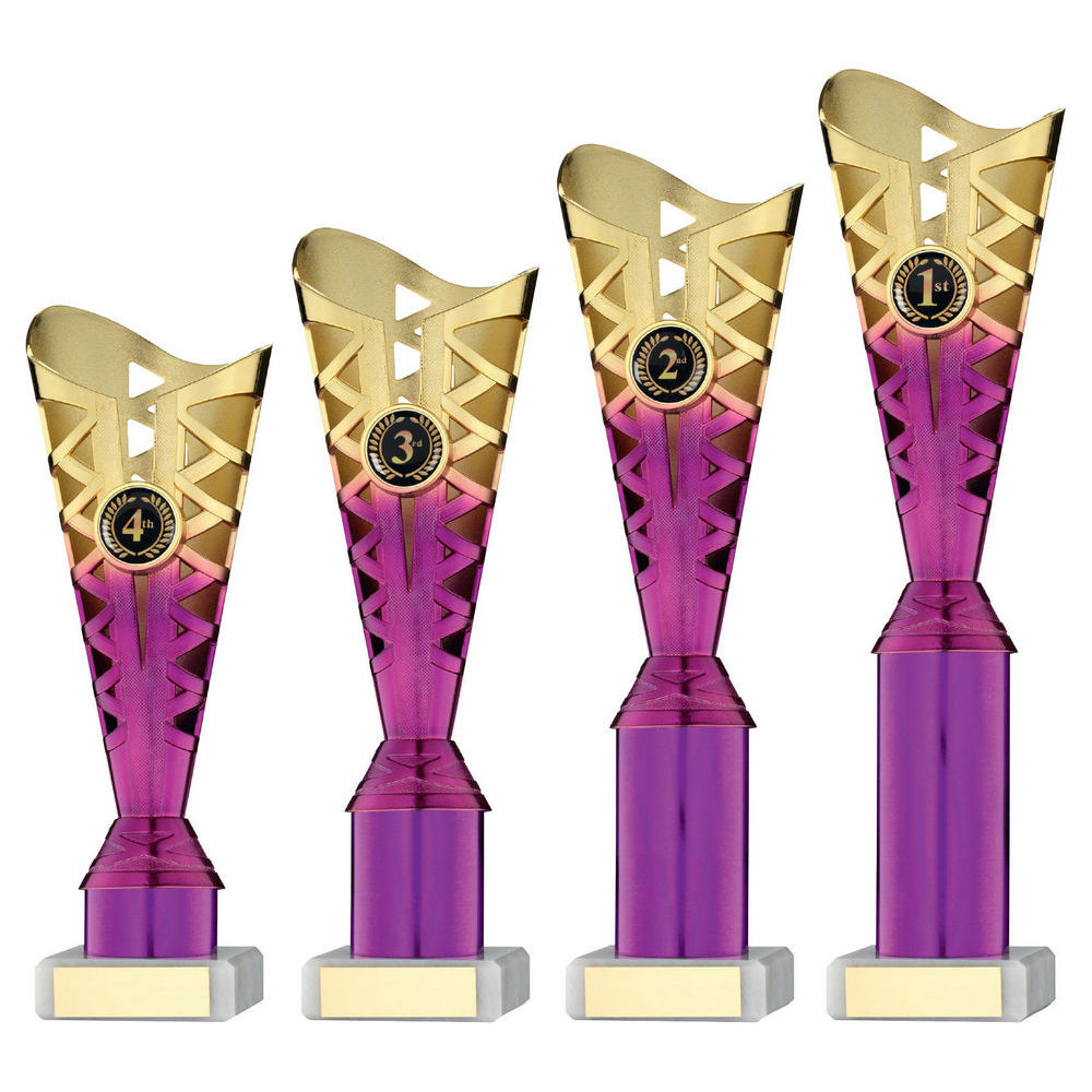 Gold/Purple Plastic Titan Cup Assembled On Marble (1in Cen) by Legacy Outfitters