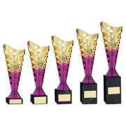Gold/Purple Plastic Titan Cup On Blk Marble Assembled Trophy (1in Cen) by Legacy Outfitters