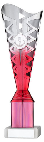 Silver/Pink Plastic Titan Cup Assembled On Marble (1in Cen) - 248mm by Legacy Outfitters