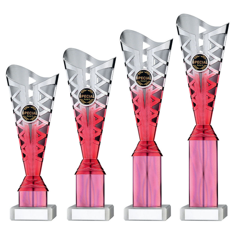 Silver/Pink Plastic Titan Cup Assembled On Marble (1in Cen) by Legacy Outfitters