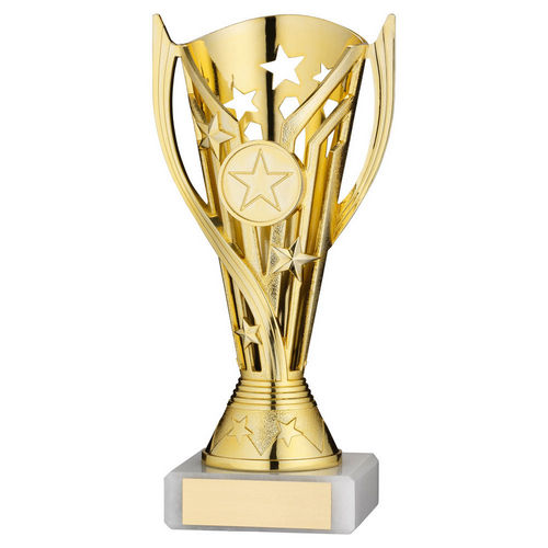 GOLD PLASTIC FLASH CUP ASSEMBLED ON MARBLE     (1in CEN) - 7in