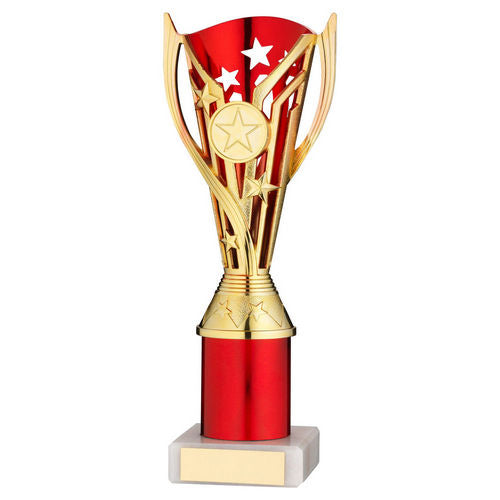 Gold/Red Plastic Flash Cup Assembled On Marble With Tube (1in Cen) - 203mm by Legacy Outfitters