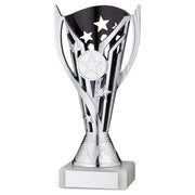 SILVER/BLACK PLASTIC FLASH CUP ASSEMBLED ON MARBLE (1in CEN) - 7in